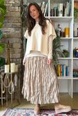 Twisted Sister Crinkle Midi Skirt Oyster